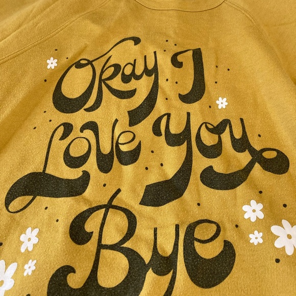 Walk In Love Graphic Sweatshirt Size Large Mustard Yellow - Picture 3 of 4